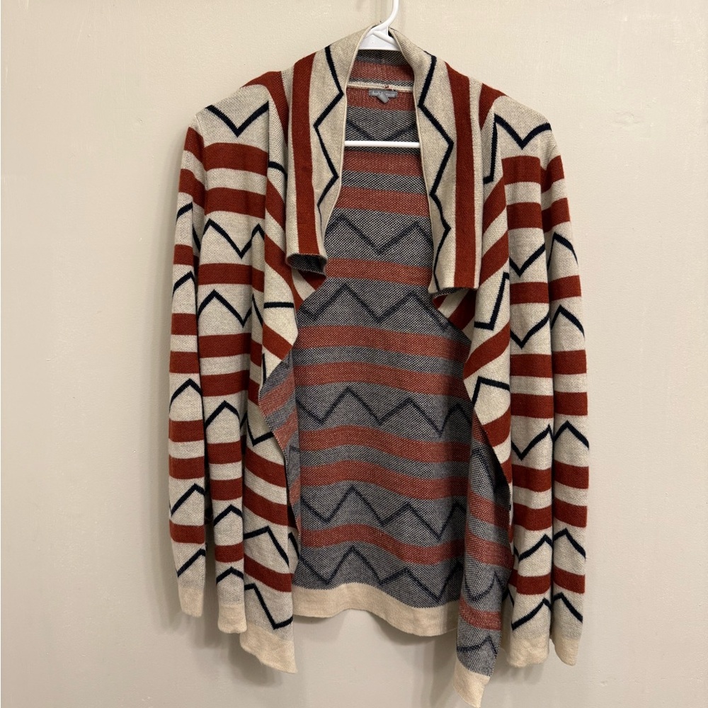Charlotte Russe Aztec Open-Front Waterfall Cardigan